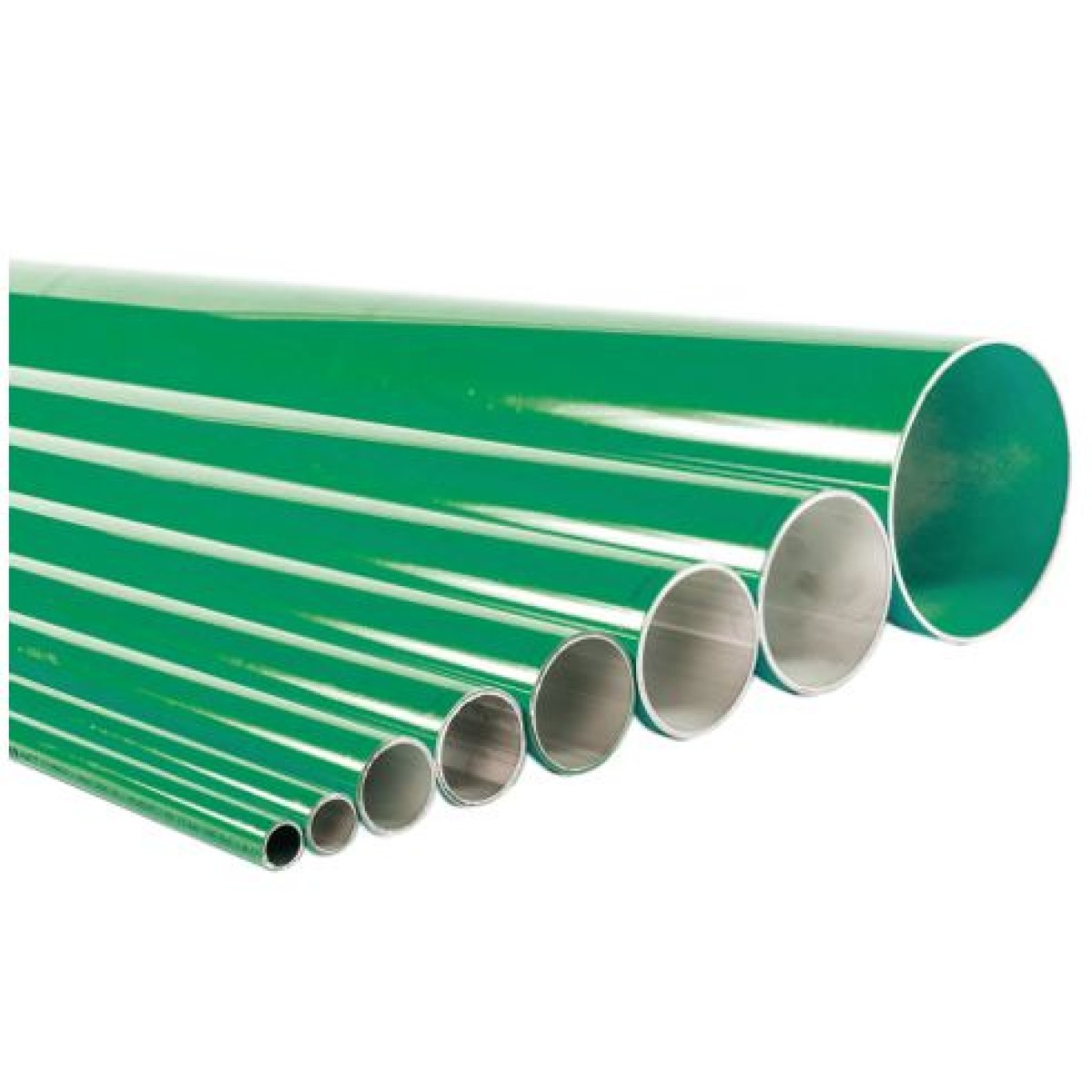 Aluminiumrohr Stickstoff grün Ø 25 mm, Stange 5,70 m